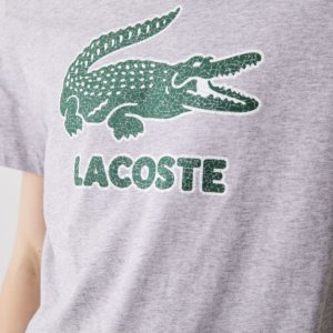Camiseta Lacoste logo grieta gris 1