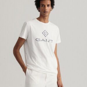 Camiseta Gant lock up blanca 1