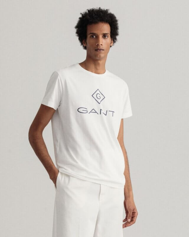Camiseta Gant lock up blanca 1