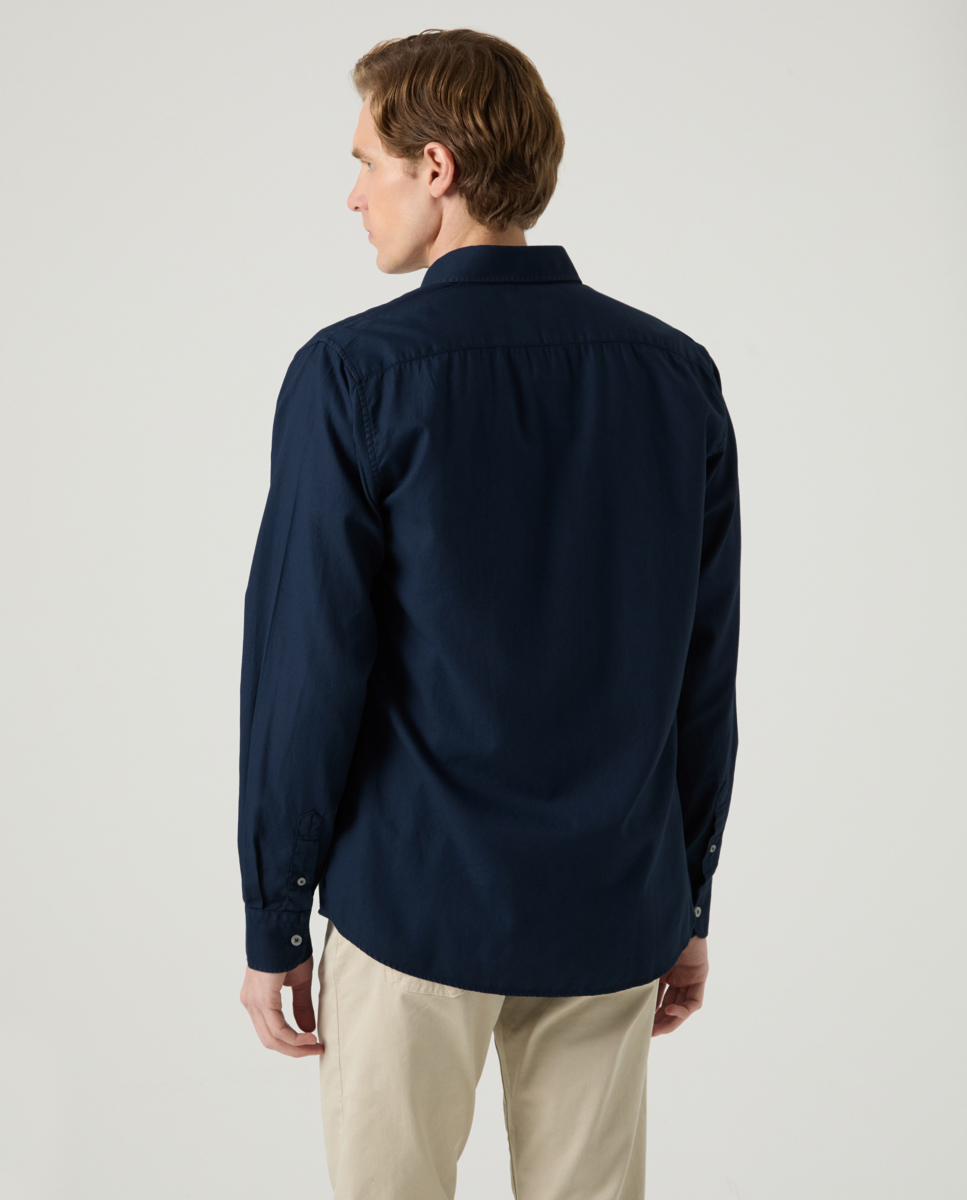 Camisa Scotta forest tencel marino 3 Camisa Scotta forest tencel marino 3